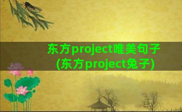东方project唯美句子(东方project兔子)