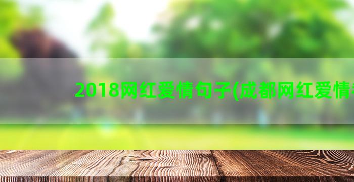 2018网红爱情句子(成都网红爱情巷)